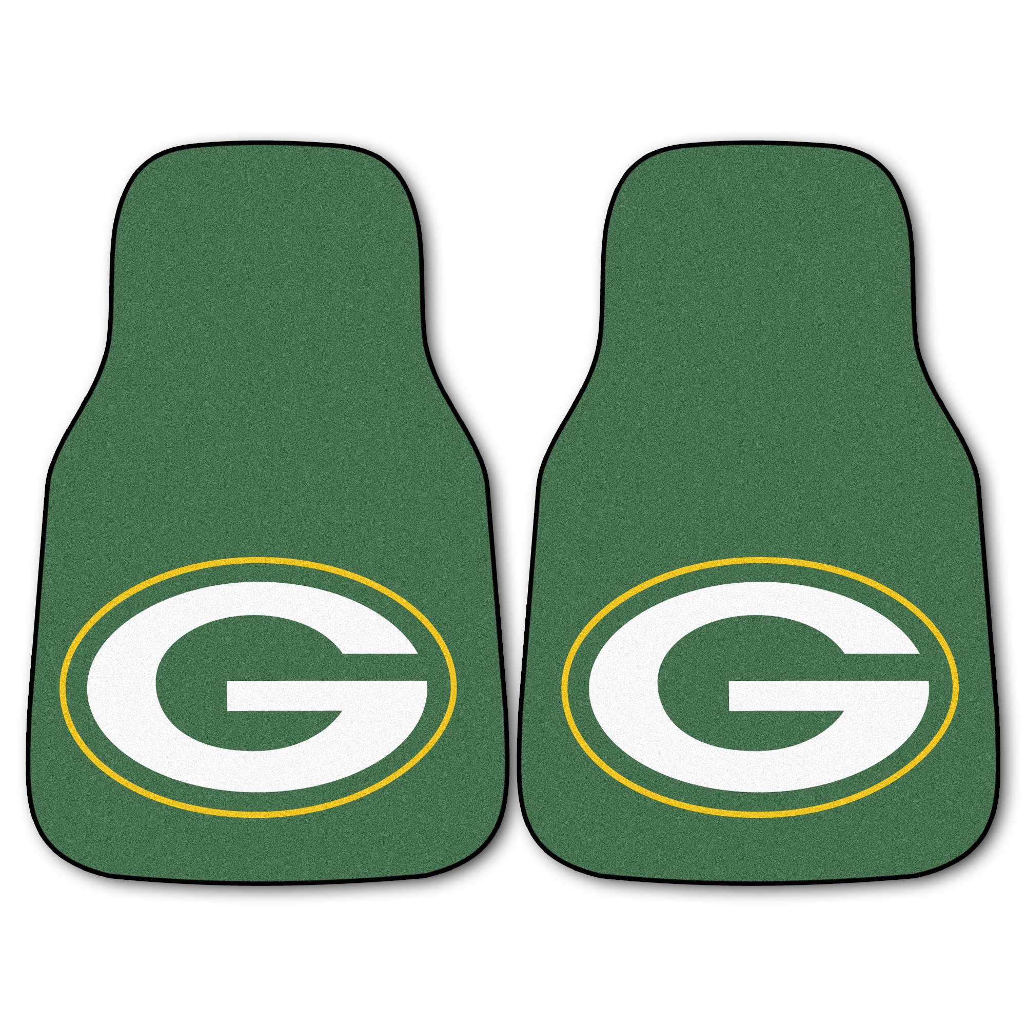 Green Bay Packers 2-pc Carpeted Car Mats 17"x27" - image 2 of 2