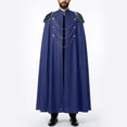 thumbnail image 5 of Virmaxy Halloween Costume Men's Costume Cloak High Stand Collar Gothic Style Cape with Gold Chains for Halloween Cosplay Party Dress Up Navy, 5 of 5