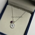 thumbnail image 2 of Leo Zodiac Necklace, Ruby 925 Silver Necklace, Zodiac Coin Necklace, Personalized Gift, Jewelry Gift For Her, Gift For Mom, Birthstone Gift, 2 of 10