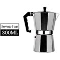 thumbnail image 2 of Moka Pot Italian Coffee Machine Espresso Aluminum Geyser Coffee Maker Kettle Latte Stove Classic Coffeeware Barista Accessories (300ml), 2 of 8