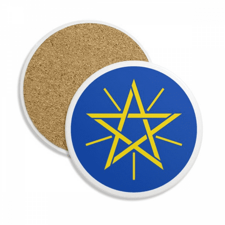 

Erhiopia Africa National Emblem Coaster Cup Mug Tabletop Protection Absorbent Stone
