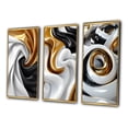 thumbnail image 3 of Designart "Minimalist Spiral in Liquid Gold, Black, and White" Abstract Shapes Framed Wall Art Set Of 3 - Gold Transitional Frame Gallery Wall Set For Home Decor, 3 of 6