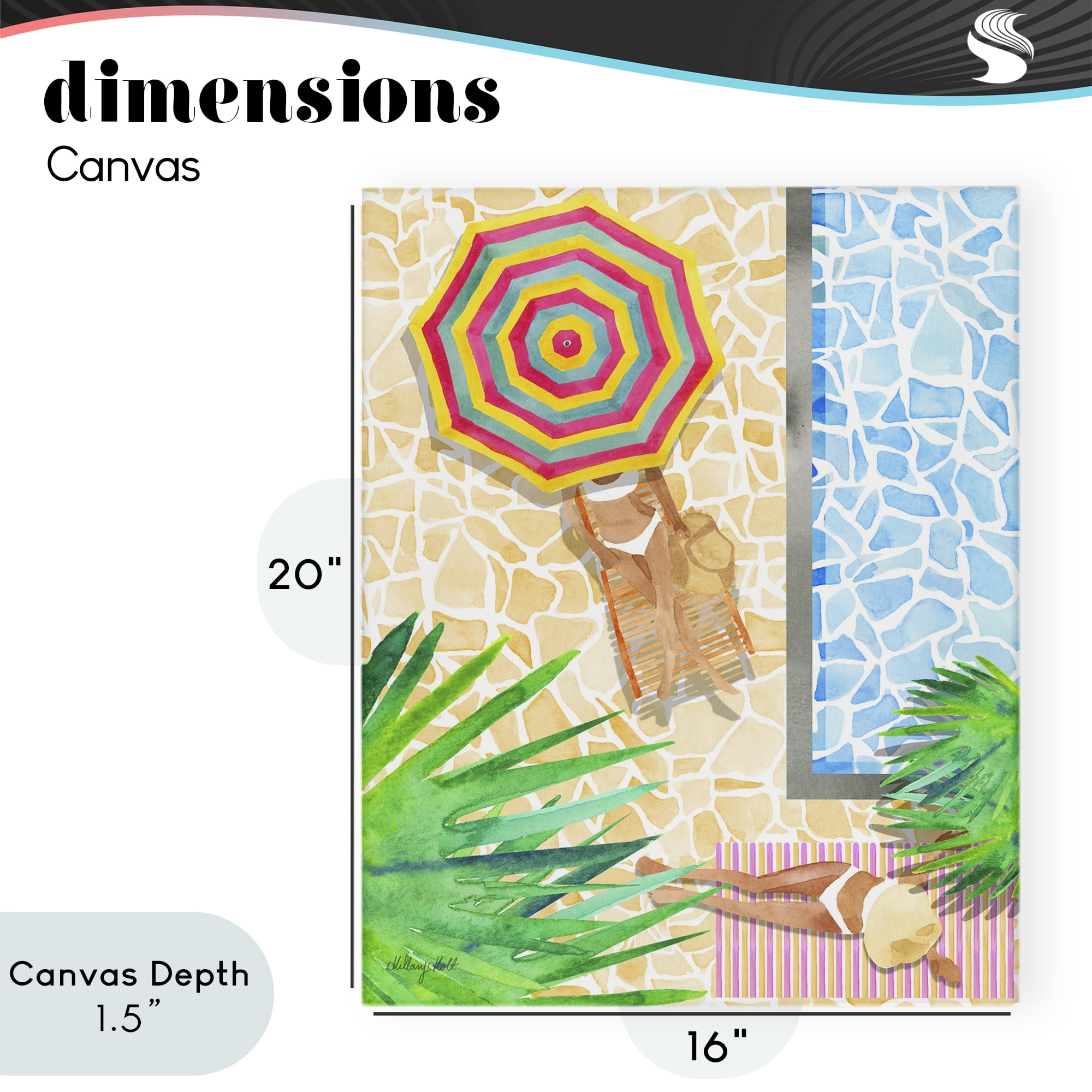 Stupell Industries Poolside Chill Duo Canvas Wall Art, design by Hillary Holt