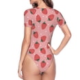 thumbnail image 4 of The Xecao Strawberries Women's Crew Neck Body Suit, a short-sleeved bodysuit and basic swimsuit, both comfort and style for dating and daily life, 4 of 9