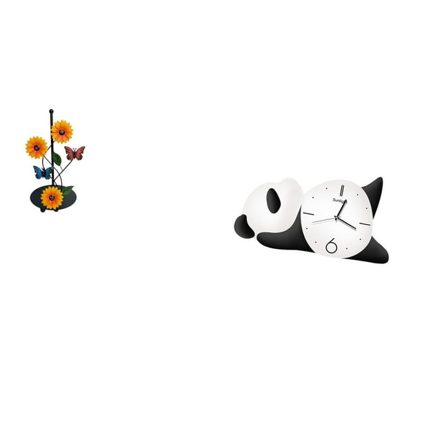Dispensador De Toallas De Papel Con Diseño De Panda, Con Estante Vertical Antideslizante Y Moderno Y Bonito Reloj De Pared Para Una Decoración Práctica Y Resistente Del Hogar Y La Sala De