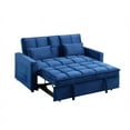 thumbnail image 4 of Pemberly Row Modern Velvet Sleeper Sofa with Cup Holder in Blue, 4 of 20