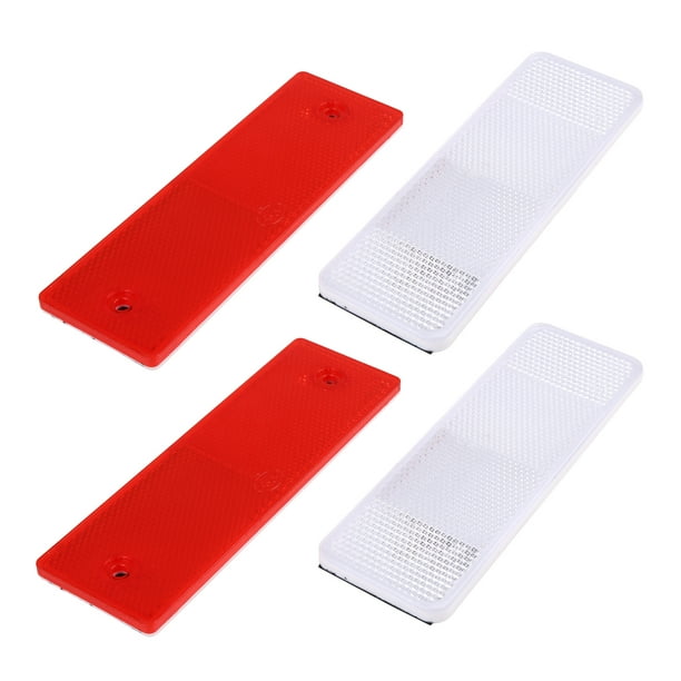 Red White Plastic Warning Reflector Mark Stick-on Car ...