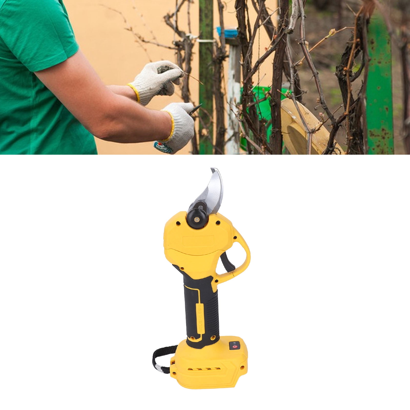 Electric Pruning Shears, High Carbon Steel Incisive Accurate Cuts Versatile LCD Display Electric Pruning Shears  for Tree Branch