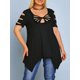thumbnail image 1 of Camiseta de Pañuelo Escotado Estratificado de Escalera de Talla Extra Rosegal  Camisetas tallas grandes, 1 of 5