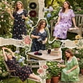 thumbnail image 6 of Loritta Plus Size Nightgowns for Women Short Sleeve Floral V-Neck Womens Summer Sleep Shirts with Headrope, XL-5XL, 6 of 8