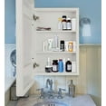 thumbnail image 2 of H-A Bathroom Medicine Cabinet with Mirror Solid Wood Framed Bathroom Mirror Cabinet with Storage Wall Mounted Recessed Available 16"x 24" (White), 2 of 7