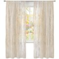 thumbnail image 2 of Cream Wooden Sheer Curtains 84 Inches Long, Farmhouse Brown Vintage Distressed Light Filtering Window Curtains for Living Room/Bedroom, Rod Pocket Voile Sheer Curtain Drapes, 52"W x 84"L, 2 Panels, 2 of 8
