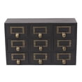 thumbnail image 2 of Kate and Laurel Apothecary Wood Desk Drawer Set, 9 Drawers, Rustic Black, 2 of 4