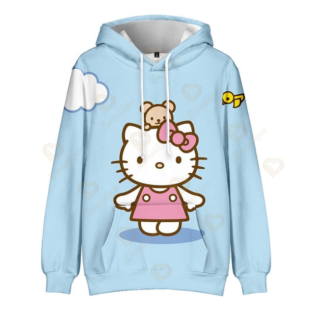Sanrio-Sudadera con capucha de Hello Kitty Kuromi para mujer, chaqueta estética Kawaii Y2K, camisa de calle Punk, sudadera Harajuku, ropa