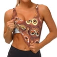 thumbnail image 3 of Balery Brown Owl Sujetadores deportivos con espalda cruzada para mujer, acolchados, sin costuras, de alto impacto, ideales para yoga, gimnasio, entrenamiento y fitness.-Small, 3 of 8
