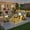 Dark Gray, variant on Ovios 4 Pieces Outdoor Furniture Set High Back All-Weather Wicker Patio Conversation Set with Solar Light Coffee Table, Denim Blue