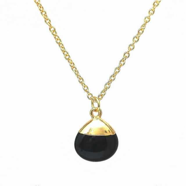 Natural obsidian pendant necklace, black crystal pendant, healing gift, gemstone jewelry