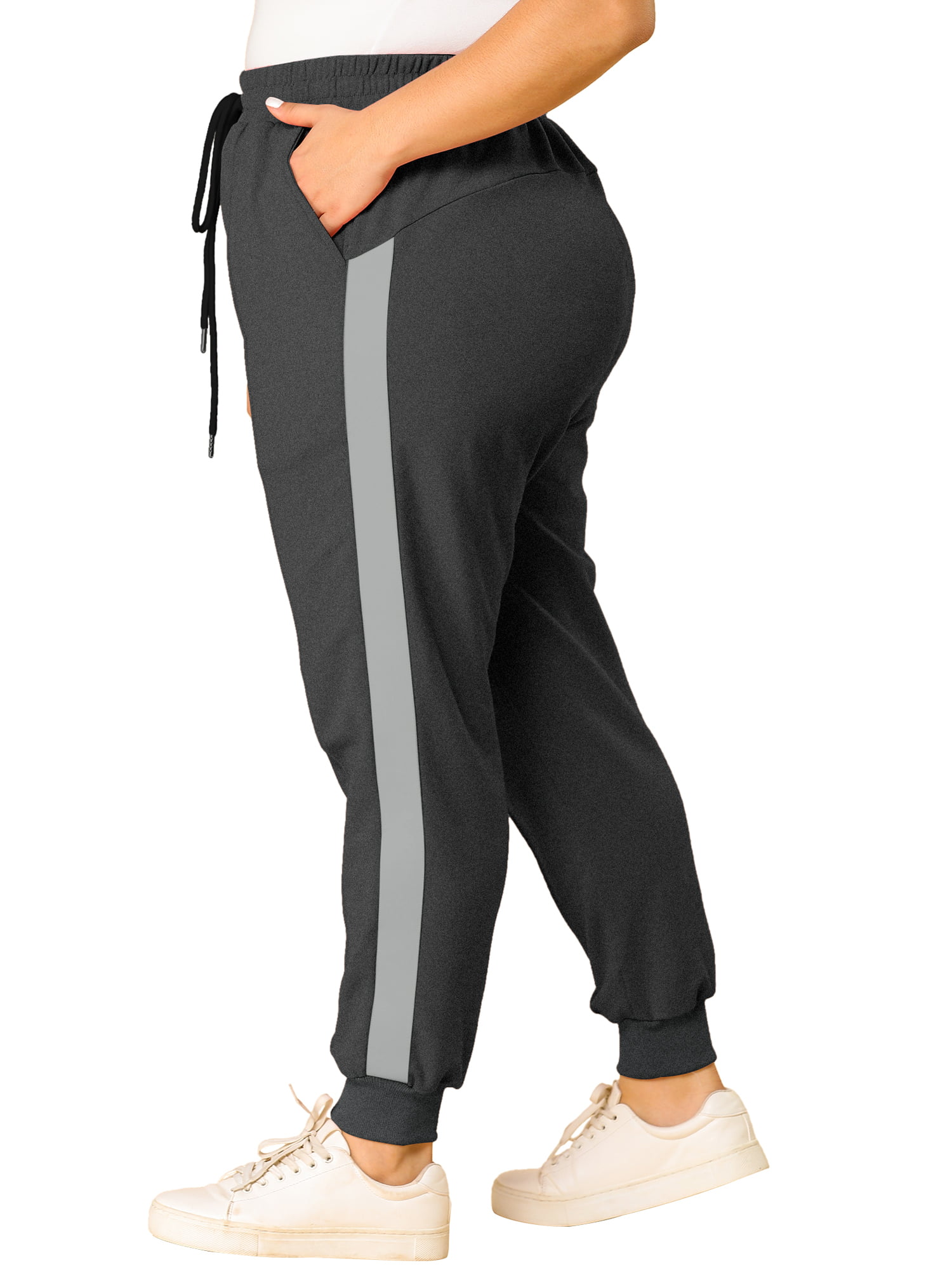Unique Bargains Women's Plus Size Sweatpants Elastic Waist Joggers Pants -  Walmart.com