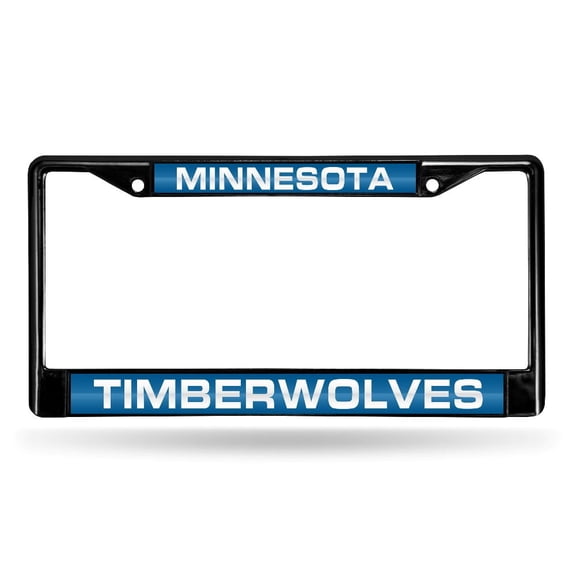 Minnesota Basketball Timberwolves Black Metal License Plate Frame Holder