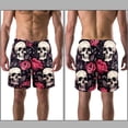 thumbnail image 3 of luoweisi Men's Beach Shorts Quick Dry Swim Trunks with Mesh Lining Couple Skulls 2XL, 3 of 5