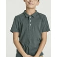 thumbnail image 5 of Real Essentials 3 Pack: Boys' Short Sleeve Jersey Cotton Polo Shirt - Uniform Performance (Ages 4-18), 5 of 6