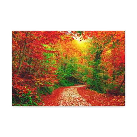 Colorful Trees Footpath Road Flower Canvas Wall Art for Home Decor Ready-to-Hang