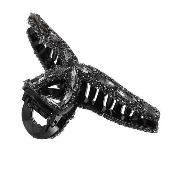 NICEXMAS Hair Clip Women Hair Claw Clip Rhinestone Grey 1Set