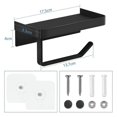 thumbnail image 3 of Holder With Shelf, Paper Holder Adhesive For Bathroom Washroom Kitchen, 3 of 5