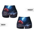 thumbnail image 3 of Sikiie Artistic Moon Rose Print Workout Shorts Women Scrunch Butt Gym Shorts Seamless High Waist Tummy Control Yoga Biker Athletic Shorts, 3 of 5