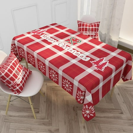 

Livesture Nordic Red Christmas Waterproof Cotton And Linen Coffee Table Tablecloth ZB0073 140x180cm