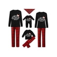 thumbnail image 1 of Pijama de Navideño de familia / blusa de manga larga impresa en letras + pantalones a cuadros ; Papá-XXXL, 1 of 5