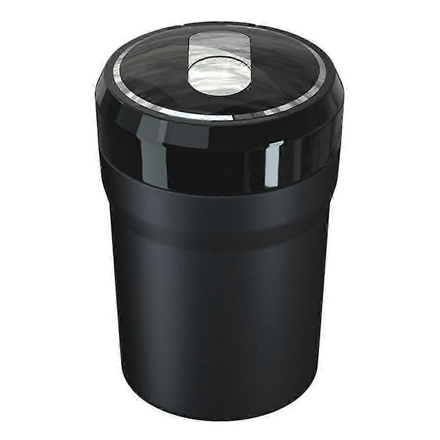 Car Ashtray, Portable Smokeless Cylinder Cup Holder Ash Tray, Smokeless Auto Ash Tray with Lid & LED Light