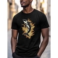 thumbnail image 3 of Killer Whale Men's T Shirts Flame Ocean T-Shirt for Men Cartoon Crew Neck Tees Cotton Tops, Black, S, 3 of 7