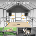 thumbnail image 6 of TIMHAKA 97" Outdoor Large Cat Enclosure, Wooden Cat Catio w/ 7 Platforms, 2 Resting Boxes & Weatherproof Cover for Multiple Pets, 6 of 7