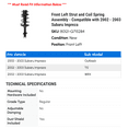 thumbnail image 2 of Front Left Strut and Coil Spring Assembly - Compatible with 2002 - 2003 Subaru Impreza, 2 of 2