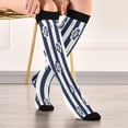 thumbnail image 5 of FREEAMG Navy Blue Striped Floral Compression Socks for Women&Men Circulation-Best Support for Nurses,Running,Athletic-1 Pairs, 5 of 7