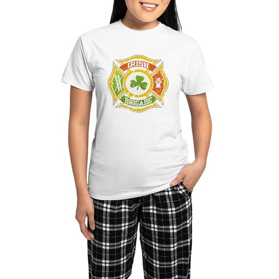 CafePress - Irish Brigade Women's Light Pajamas - Women's Short Sleeve Print T-Shirt and Pants Light Cotton Pajama Set