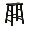 thumbnail image 5 of eHemco Heavy-Duty Solid Wood Saddle Seat Kitchen Counter Height Barstools, 24 Inches, Black, Set of 3, 5 of 5