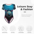 thumbnail image 4 of Fotbe Neon Cyberpunk Blue Bear Body de Mujer con Cuello Redondo y Mangas Cortas, Sin Mangas Ajustado, Suave, Cómodo y Básico-Large, 4 of 7