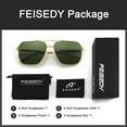 thumbnail image 6 of FEISEDY Retro Oversized Aviator Sunglasses for Women Men Trendy Square Shades UV400 Metal Sun Glasses B2874, 6 of 14