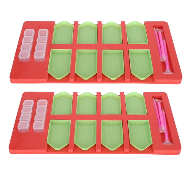 2 Sets Diamond Painting Tray Organizer Adults DIY Art Craft Tray Container Storage Rack