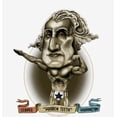 thumbnail image 4 of Muscular George Washington Caricature Adult White Crew Neck Short Sleeve Tee-Small, 4 of 4