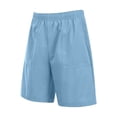 thumbnail image 6 of Summer Breathable Ice‑Silk Children Knee‑Length Casual Shorts, Stretchy Elastic Waist Side Pocket Solid‑Color Outdoor Sports Shorts for Boys and Girls 4‑16Y, 6 of 9