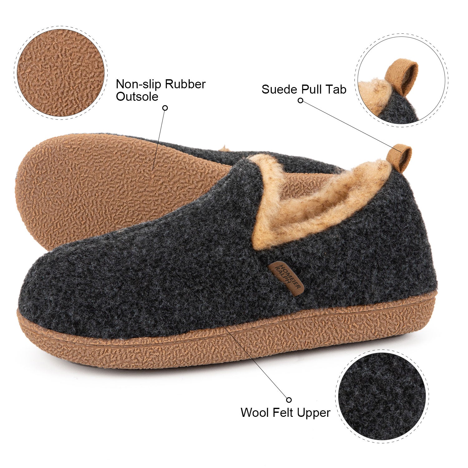 Homeier Ralph Women's Memory Foam Bootie Slippers photo 6