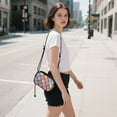 thumbnail image 5 of FORMRS Mini Crossbody Bag for Women Adjustable Shoulder Rope Travel Casual Phone Purse, Pink Shimmering Pattern, 5 of 7