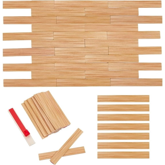 40Pcs Miniature Dollhouse Flooring with Natural Texture 1:12 Scale Self Adhesive Dollhouse Wood Flooring Wood Color Mini Floor Boards for Miniature Pretending House Decorations White 2sets