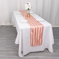 thumbnail image 4 of BalsaCircle 12x108 in Dusty Rose Stripes Satin Table Runner Wedding Party Linens Events Reception Decorations Supplies, 4 of 8