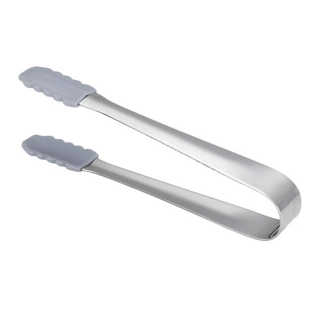 1PC Compact Serving Tongs Small Food Creative Silicone Clip Stainless Steel Handle And Hand Shaped Designed Silicone Tongs Creative Kitchen Gadgets For Sweets Ice Cube Spices Sugar Barbecue