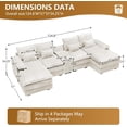 thumbnail image 2 of Aisword 124" U Shaped Cloud Couch Sectional with USB Charging, Hidden Storage, Cup Holders & Chenille Double Chaise, White, 2 of 7