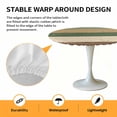 thumbnail image 6 of Farmhouse Brown Green White Stripes Elastic Fitted Round Table Cover Retro Wood Grain Waterproof Outdoor Tablecloth for Holiday Party, Picnic, Patio & Dining Fits Tables Up to 55"-60", 6 of 8